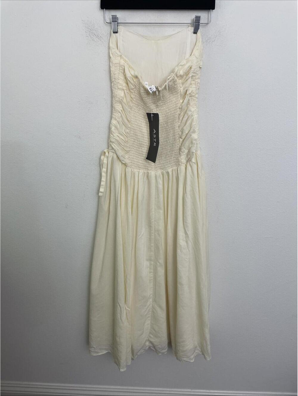 ASTR THE LABEL long DRESS cream strapless dress size M NWT $168msrp - Picture 5 of 11